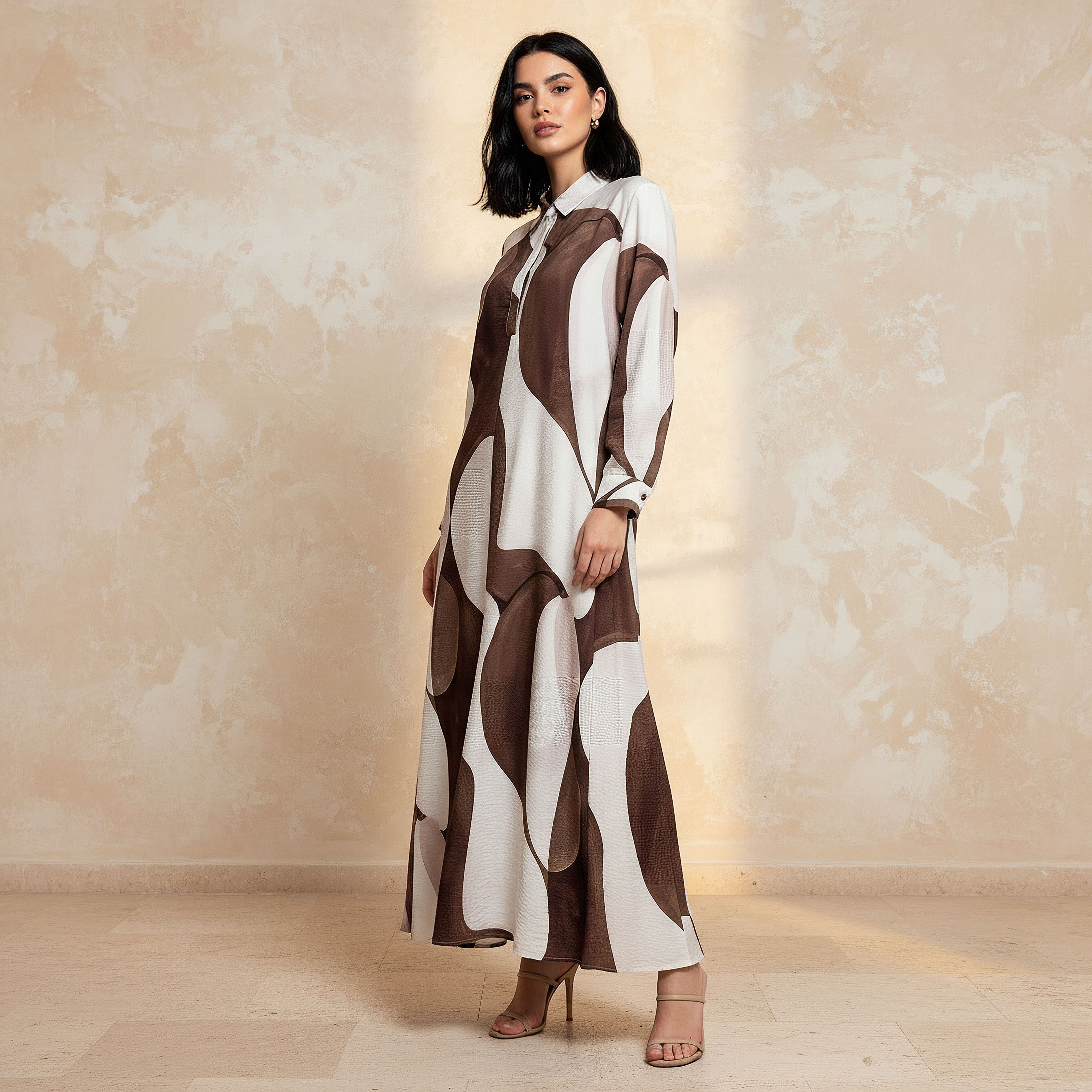 Splash Iconic Printed A-line Dress with Concealed Placket