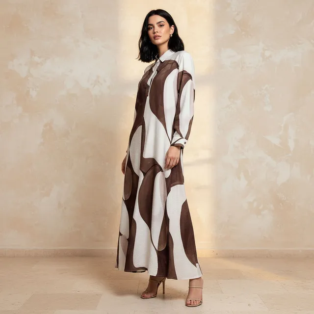 Splash Iconic Printed A-line Dress with Concealed Placket