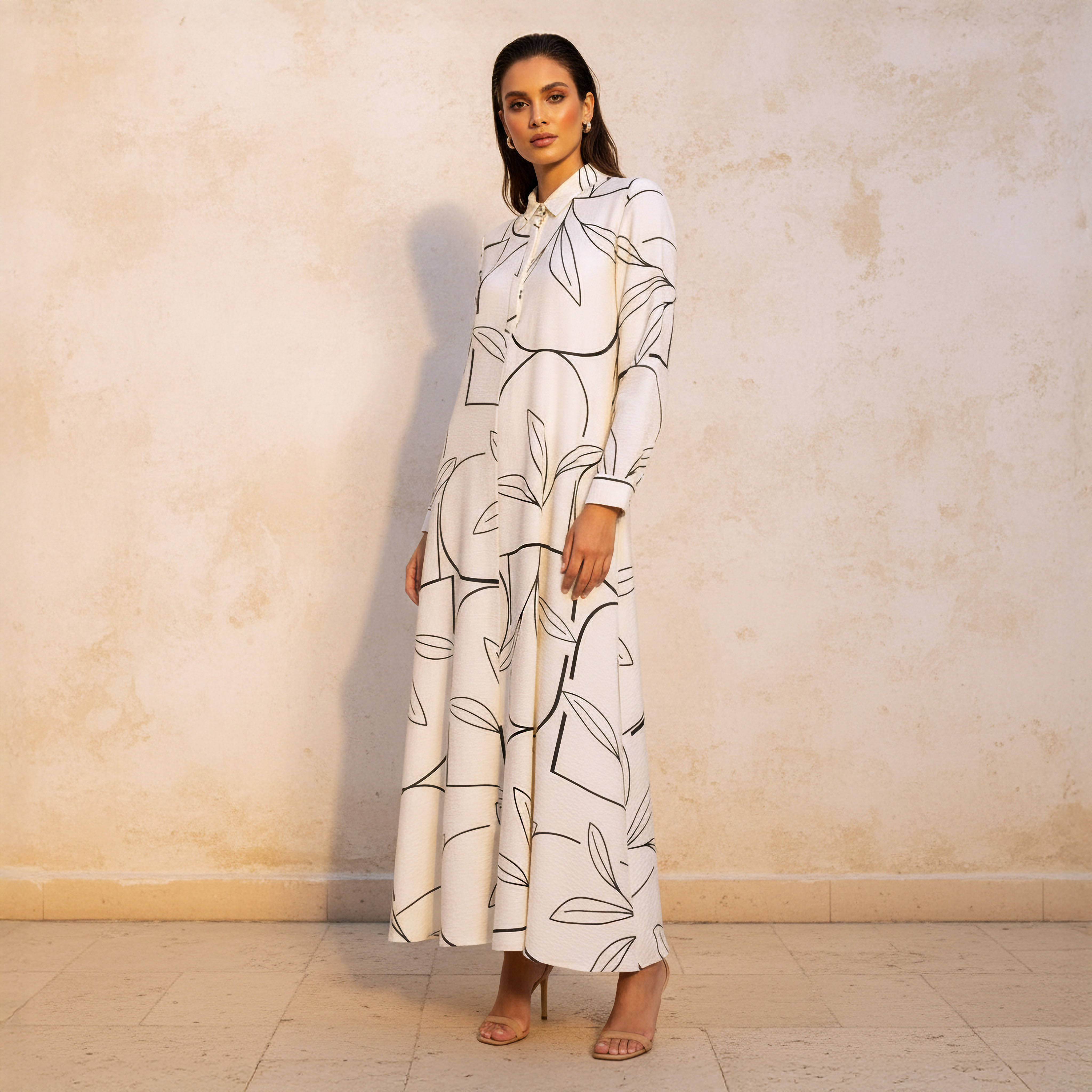 Splash Iconic Printed A-line Dress with Concealed Placket