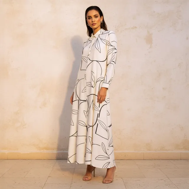 Splash Iconic Printed A-line Dress with Concealed Placket