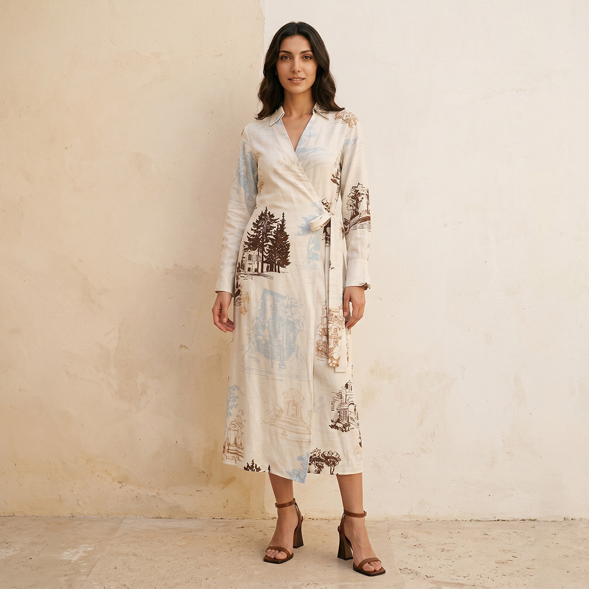 Splash Iconic Printed Wrap Dress