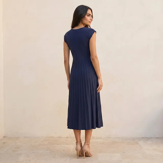 Splash Iconic Pleated A-line Midi Dress – image 5