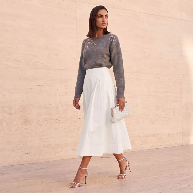 Splash Iconic Midi Length Cotton Panelled Skirt – image 3