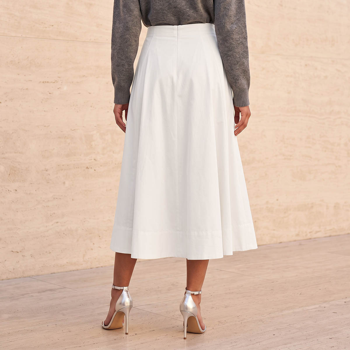 Splash Iconic Midi Length Cotton Panelled Skirt
