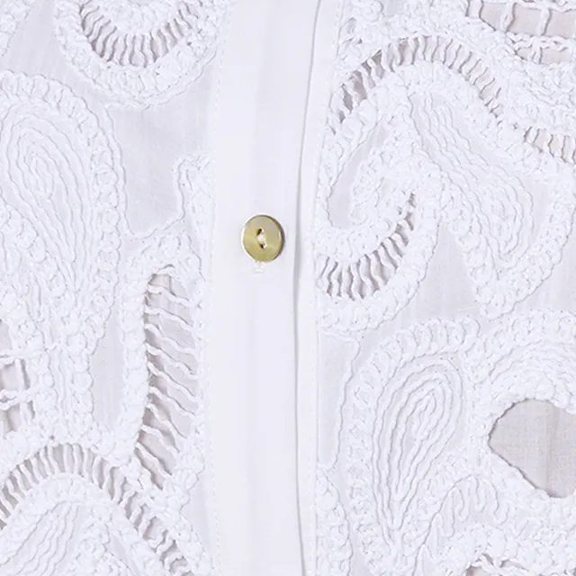 Splash Iconic Embroidered High-Low Hem Cotton Shirt – image 2