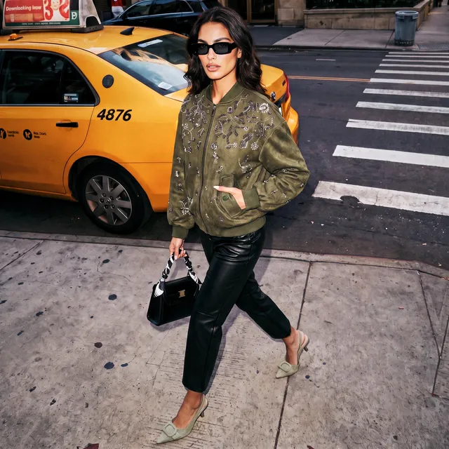 Splash Iconic Bomber Jacket with Embellishment