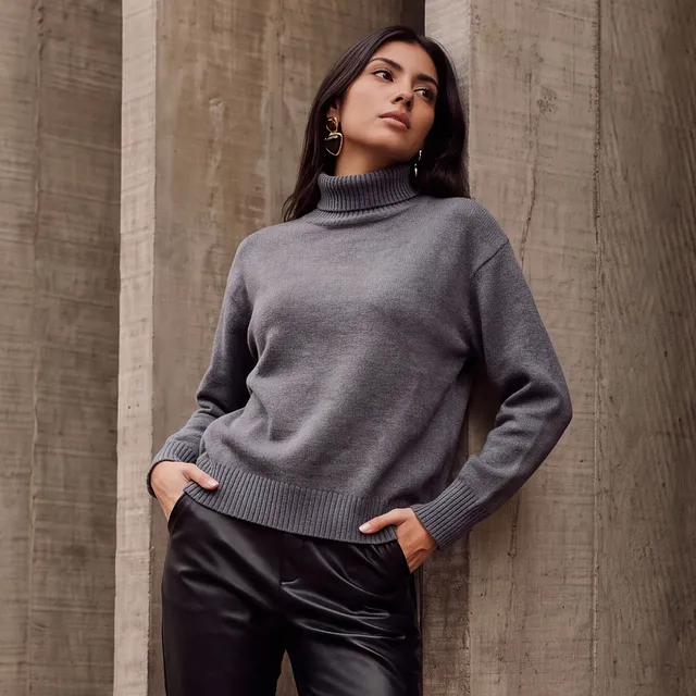 Splash Iconic Textured High Neck Sweater