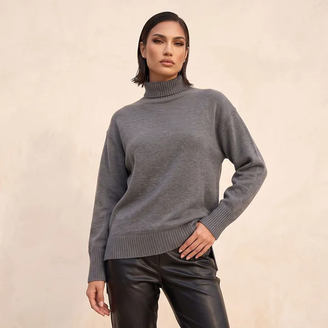Splash Iconic Textured High Neck Sweater – image 2