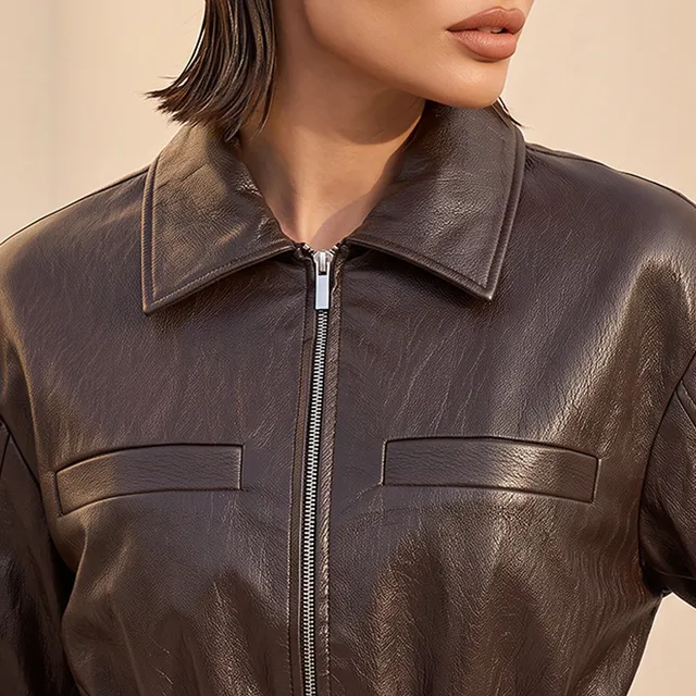 Iconic Faux Leather Jacket with Elasticated Waist – image 7