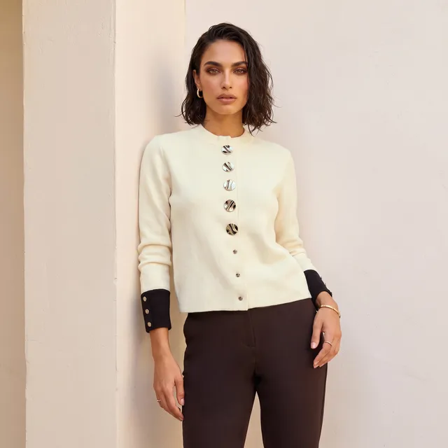 Splash Iconic Textured Cardigan with High Neck – image 2