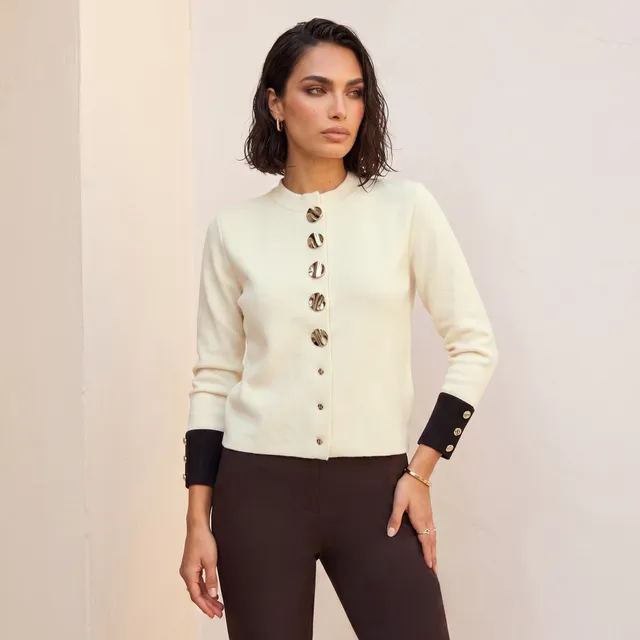 Splash Iconic Textured Cardigan with High Neck – image 6