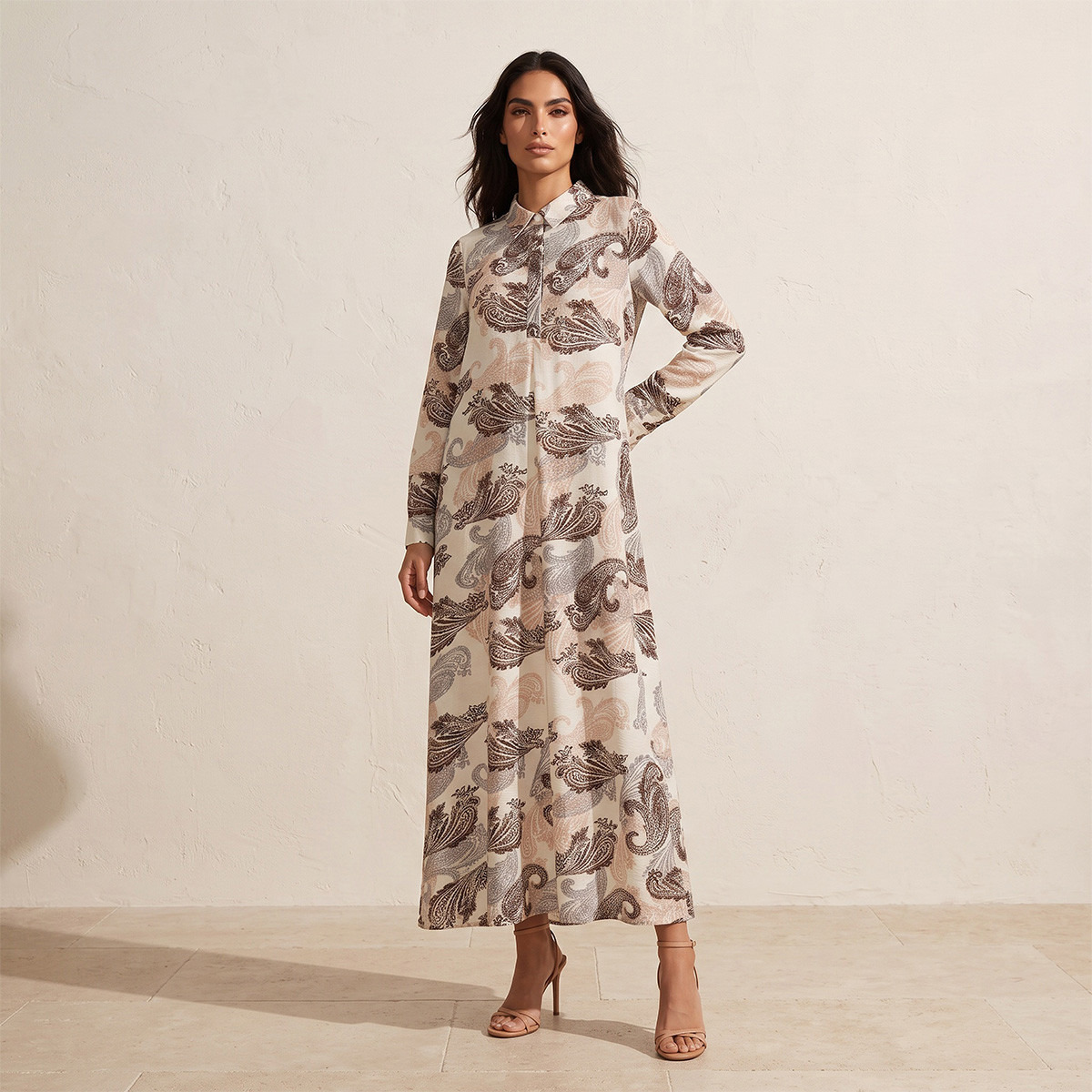Splash Iconic Paisley Print Trapeze Maxi Dress