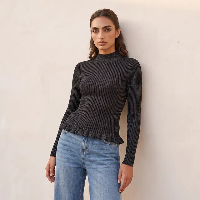 Iconic Textured High Neck Sweater – image 2