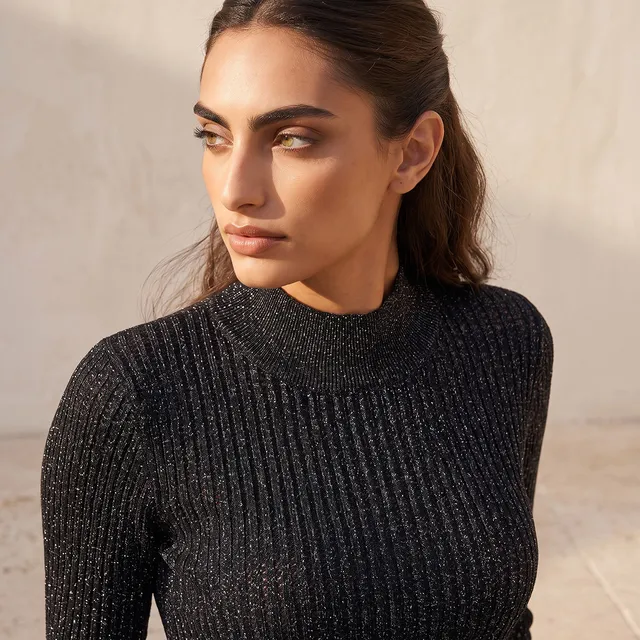 Iconic Textured High Neck Sweater – image 3