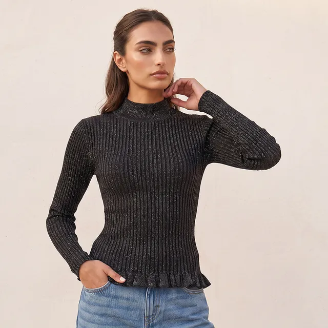 Iconic Textured High Neck Sweater – image 7