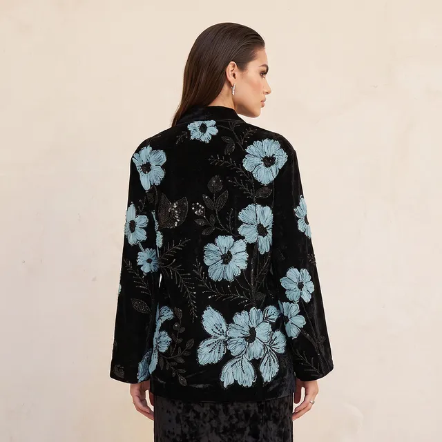 Splash Iconic Kimono Jacket with Floral Embroidery – image 3