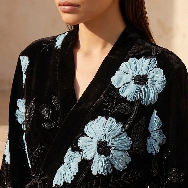 Splash Iconic Kimono Jacket with Floral Embroidery – image 4