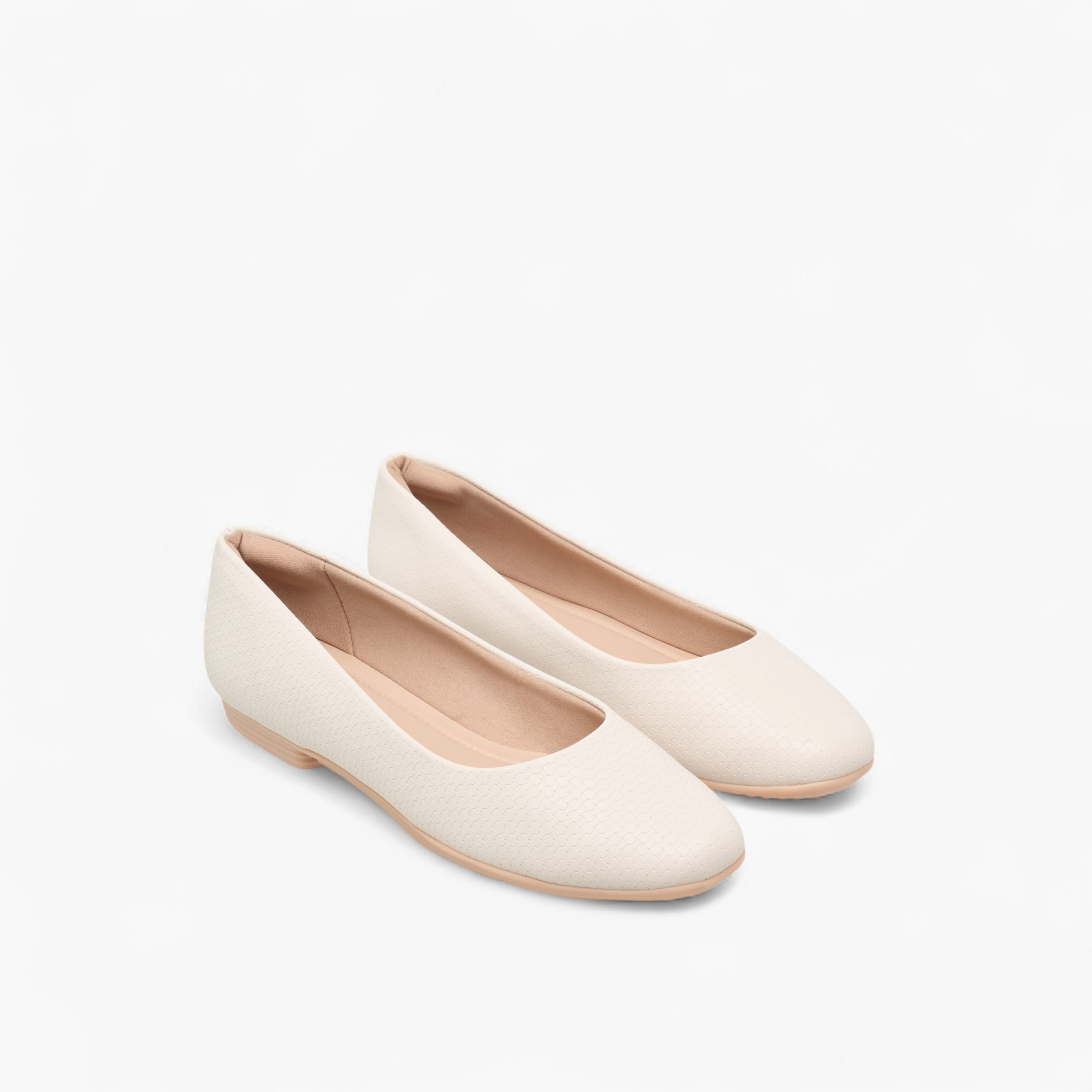 Piccadilly Textured Slip-On Ballerina Shoes