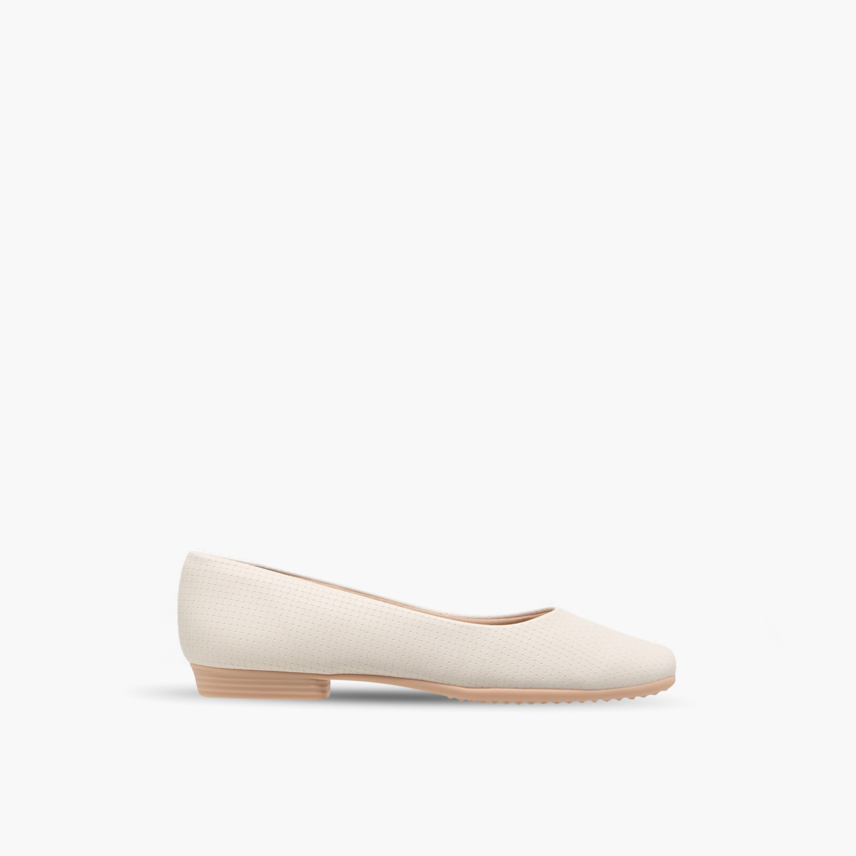 Piccadilly Textured Slip-On Ballerina Shoes