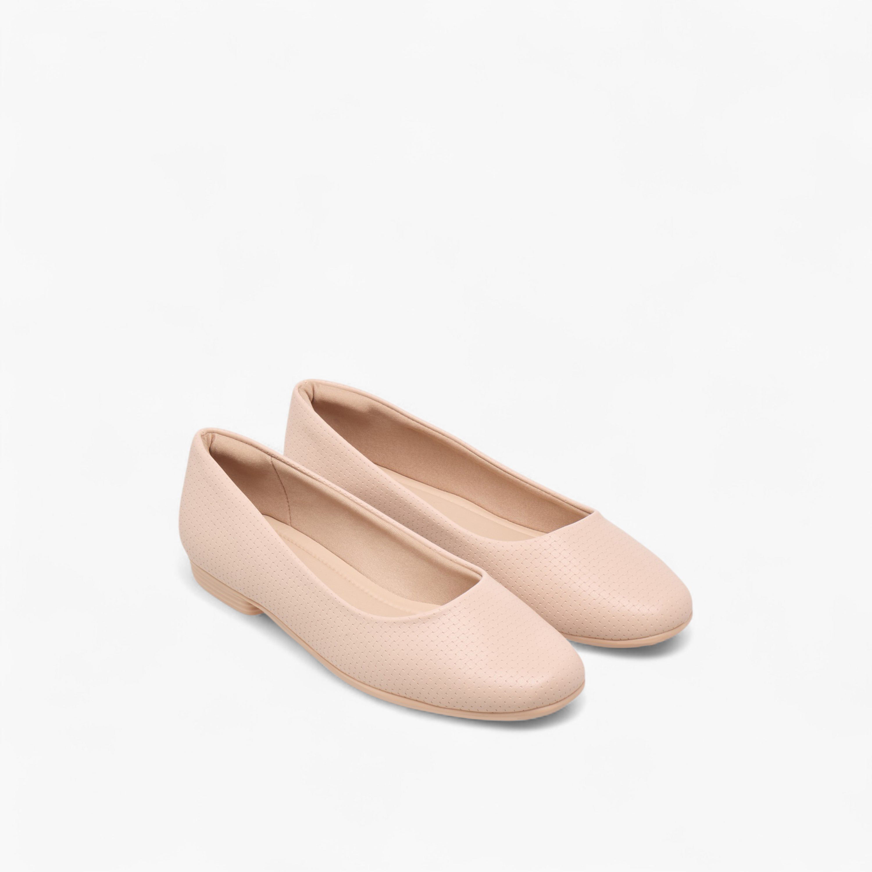 Textured Slip-On Ballerina Shoes