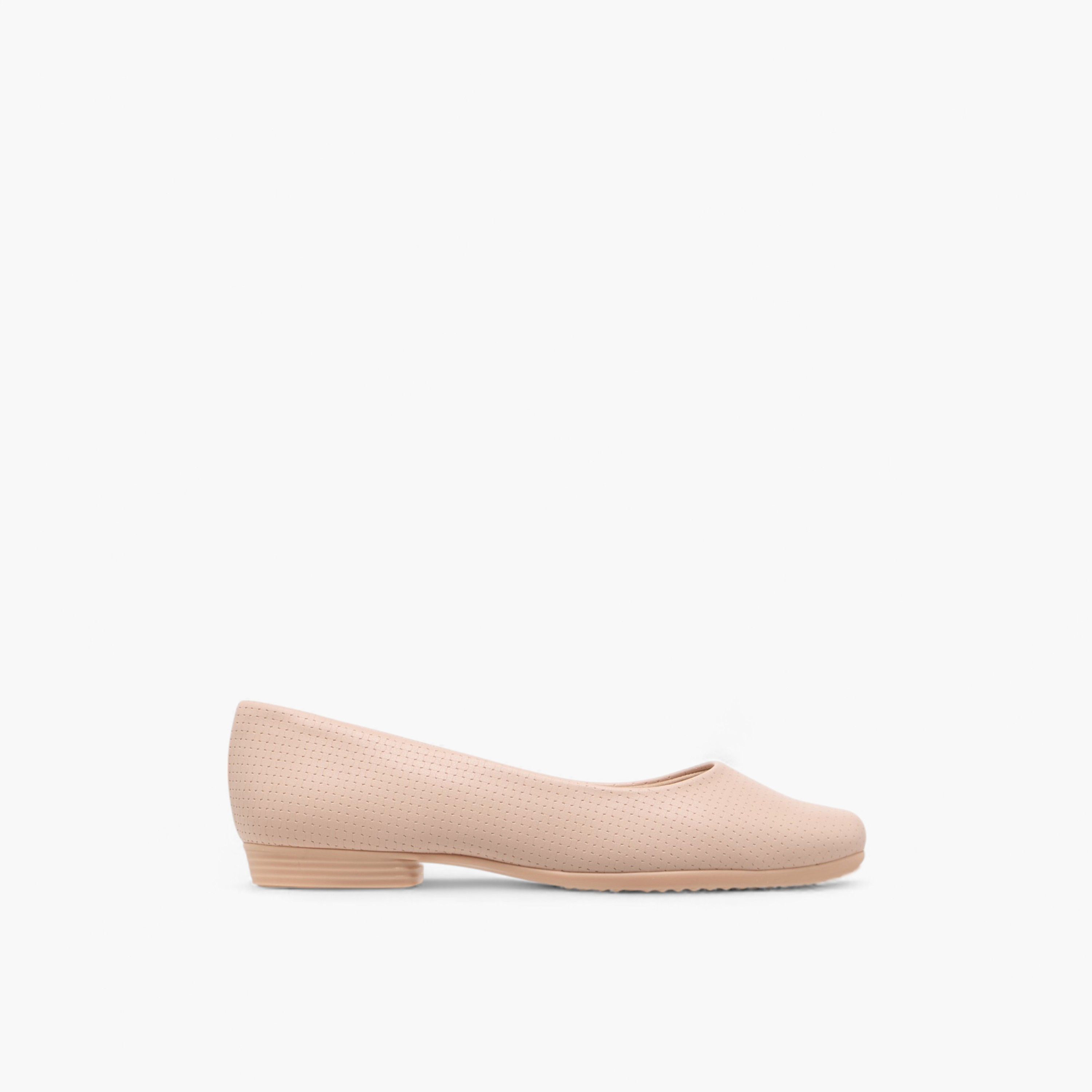 Piccadilly Textured Slip-On Ballerina Shoes