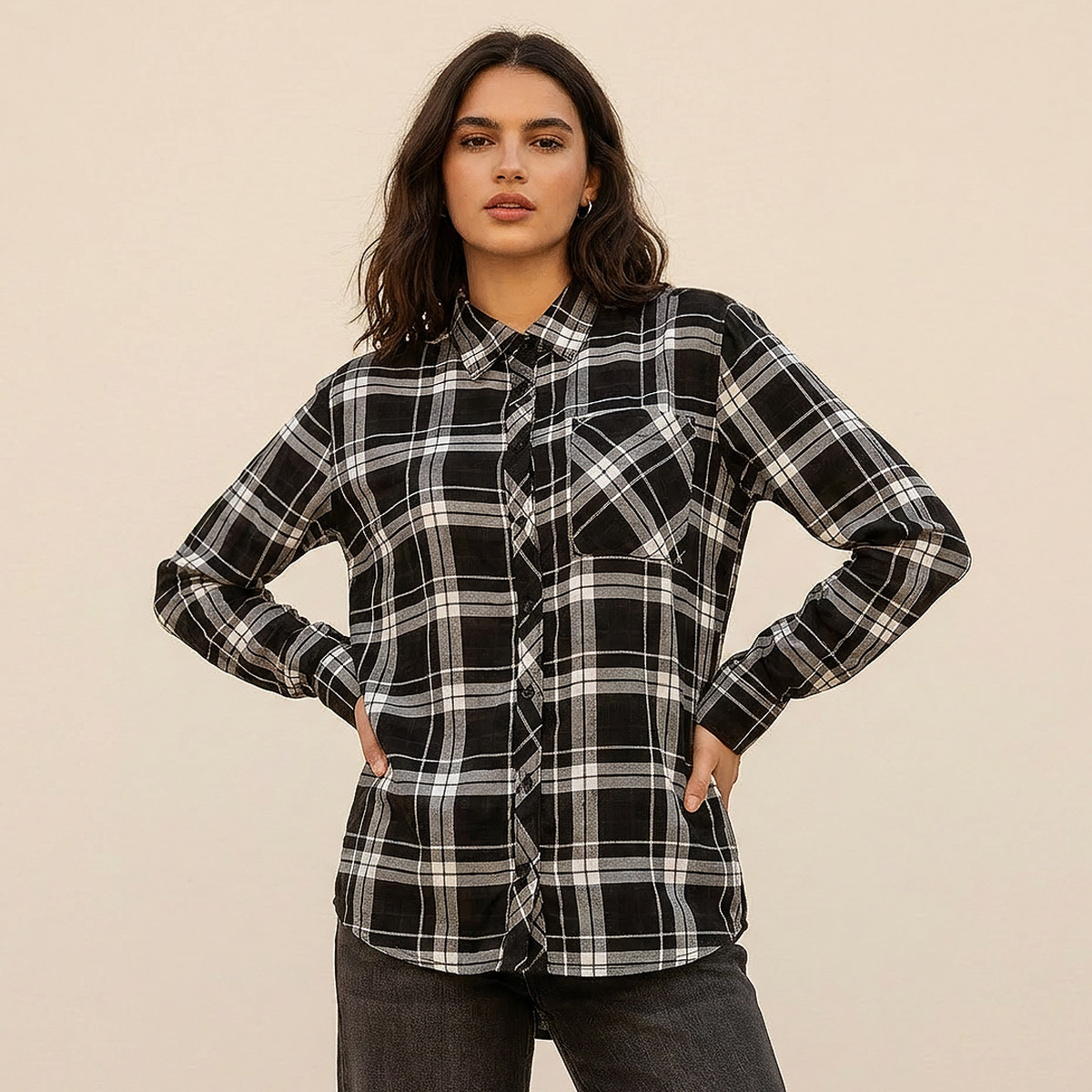 Lee Cooper Viscose Checked Shirt with Pocket