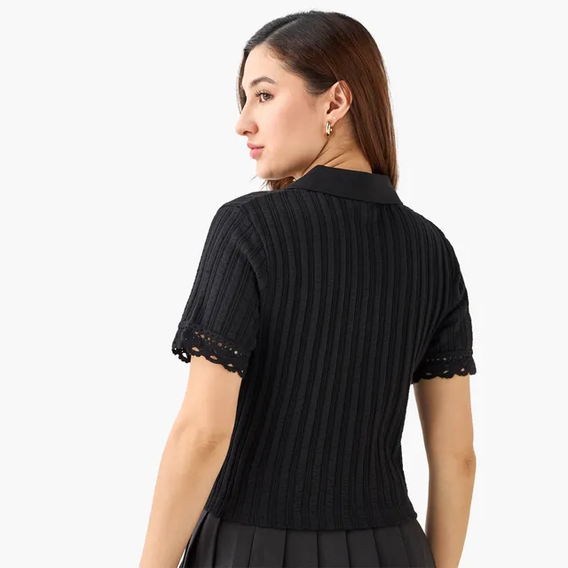 Lee Cooper Regular Fit Textured T-shirt – image 4