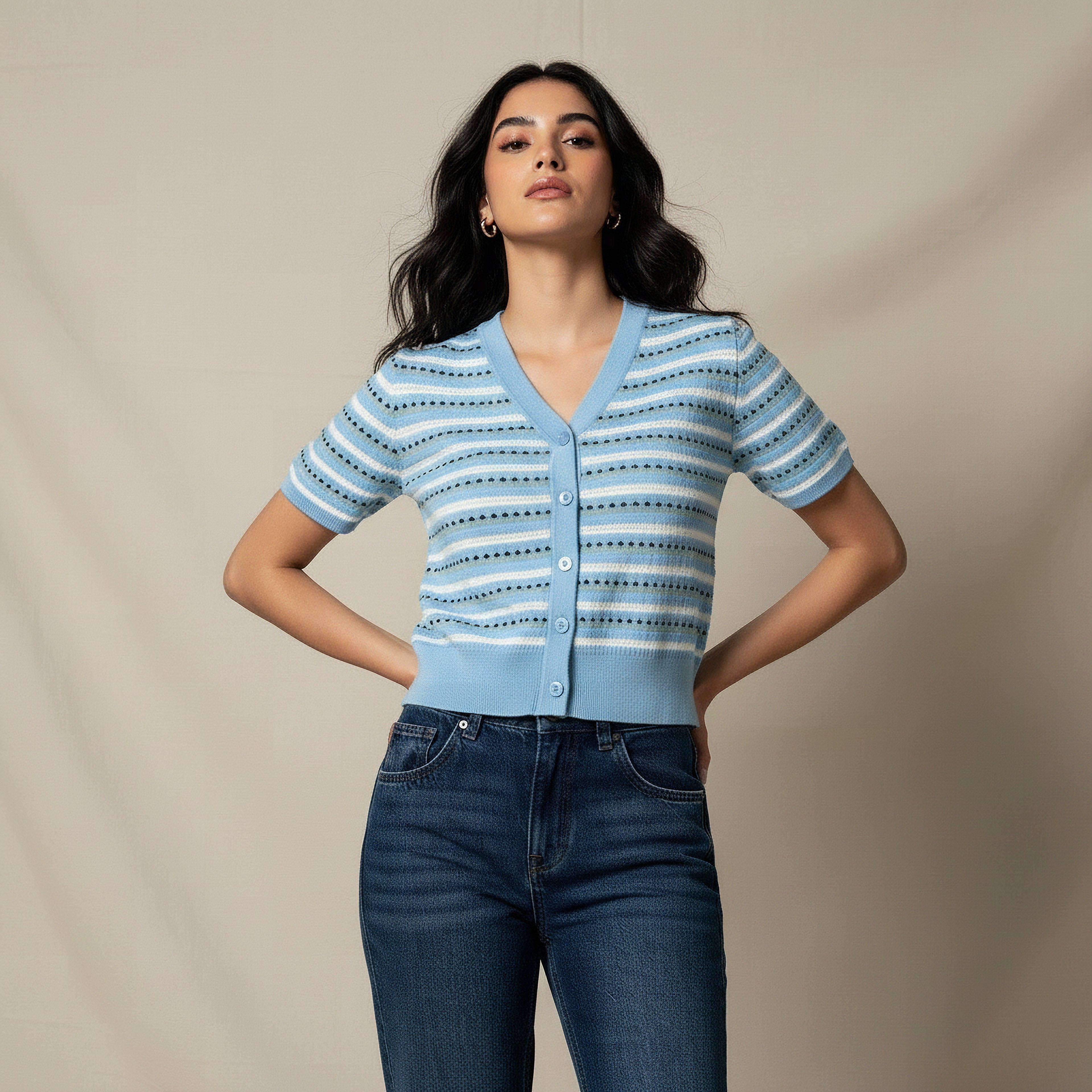 Lee Cooper Regular Fit Cardigan with Stripes