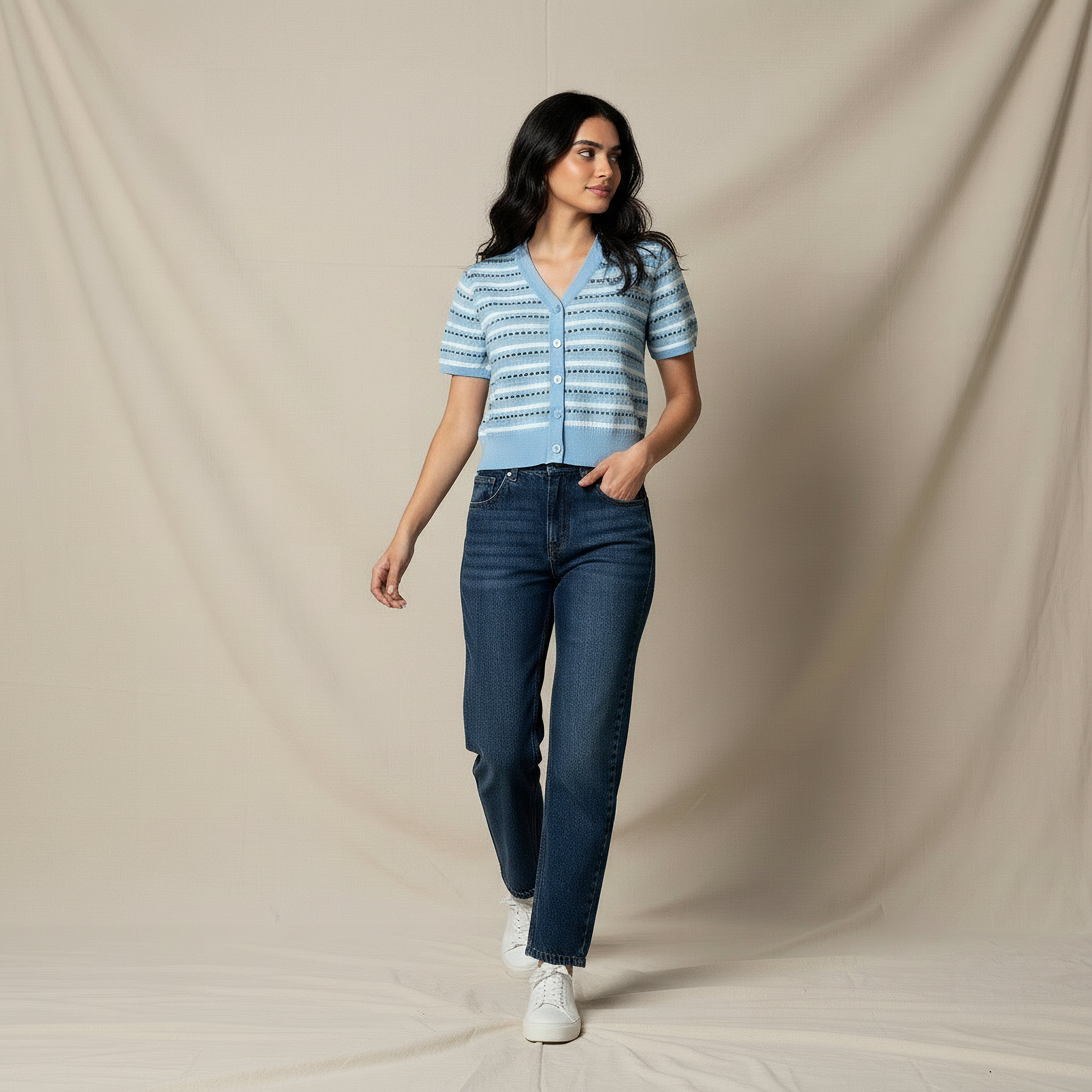 Lee Cooper Regular Fit Cardigan with Stripes