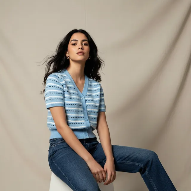 Lee Cooper Regular Fit Cardigan with Stripes – image 6