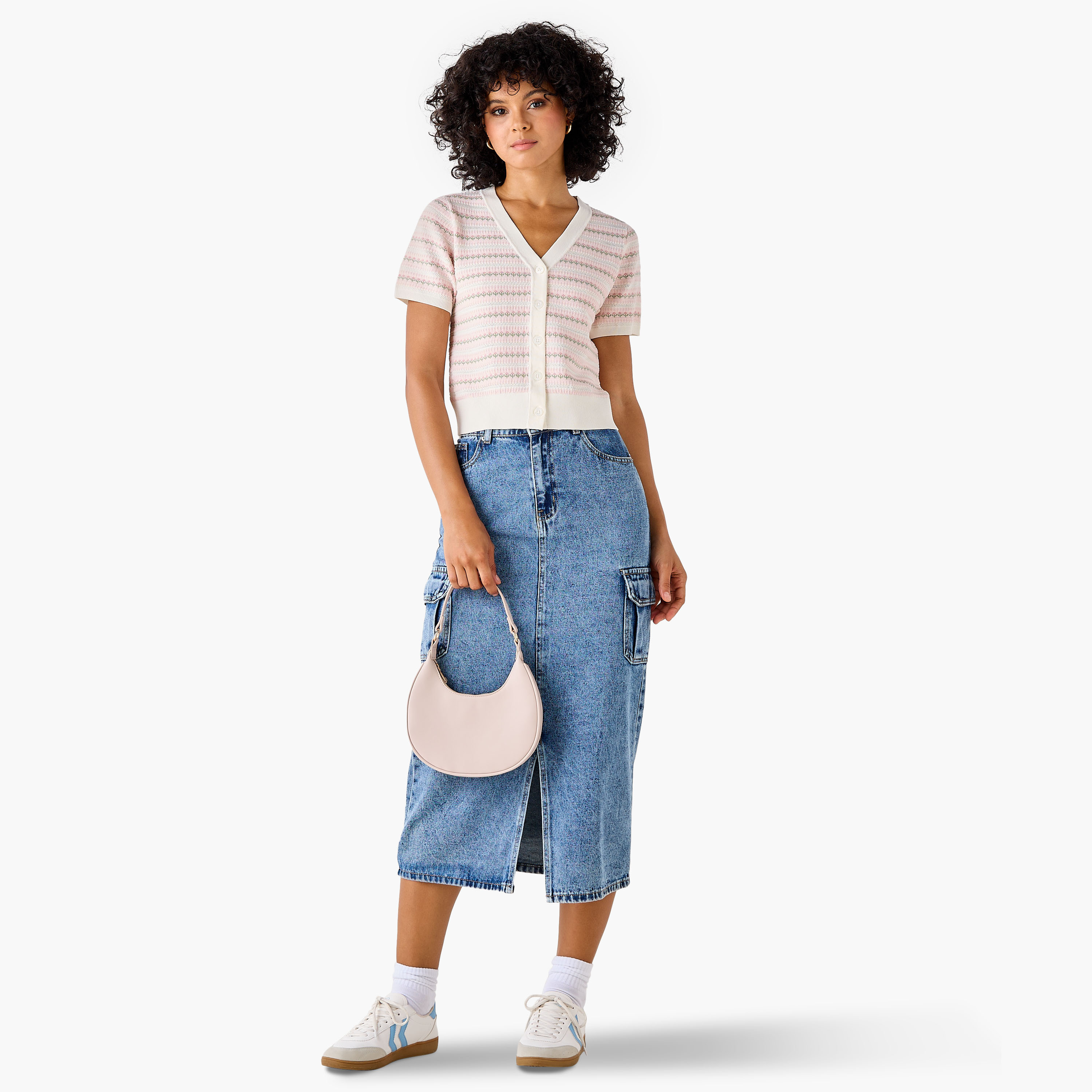 Lee Cooper Regular Fit Cardigan with Stripes