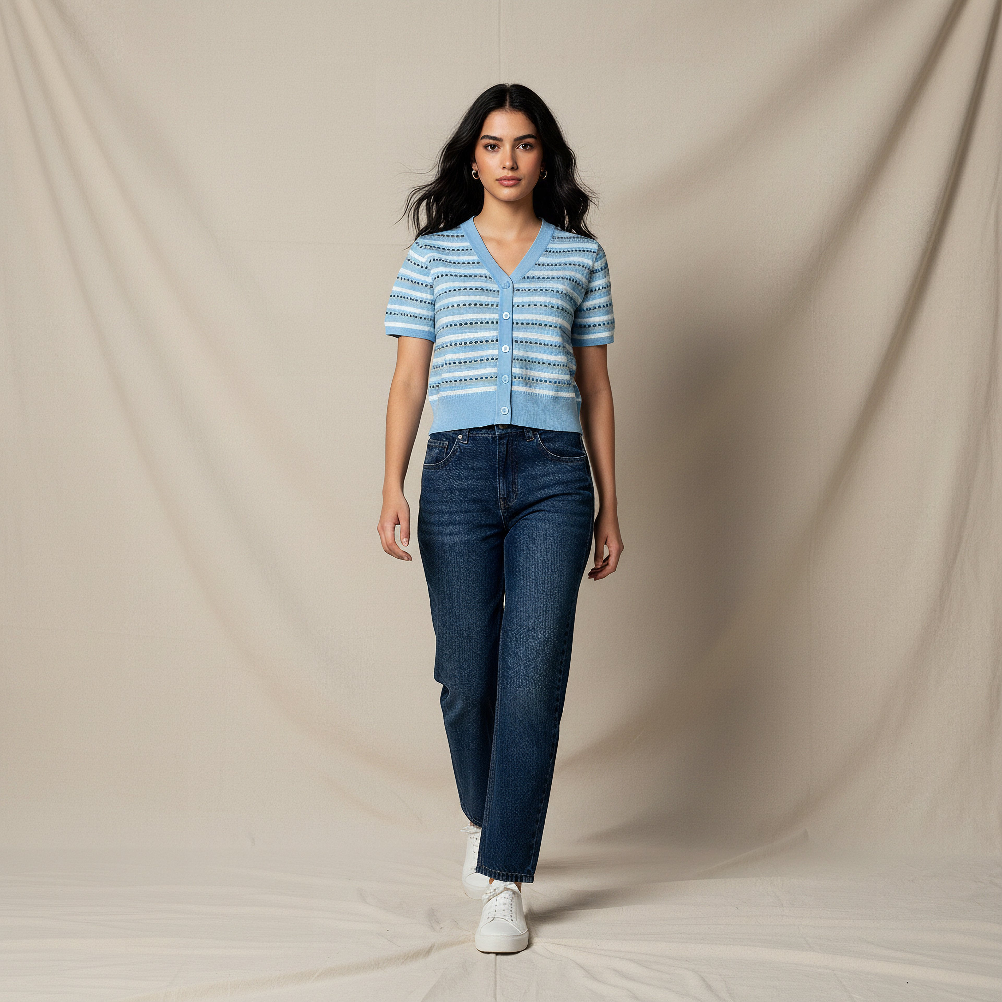Lee Cooper Regular Fit Cardigan with Stripes