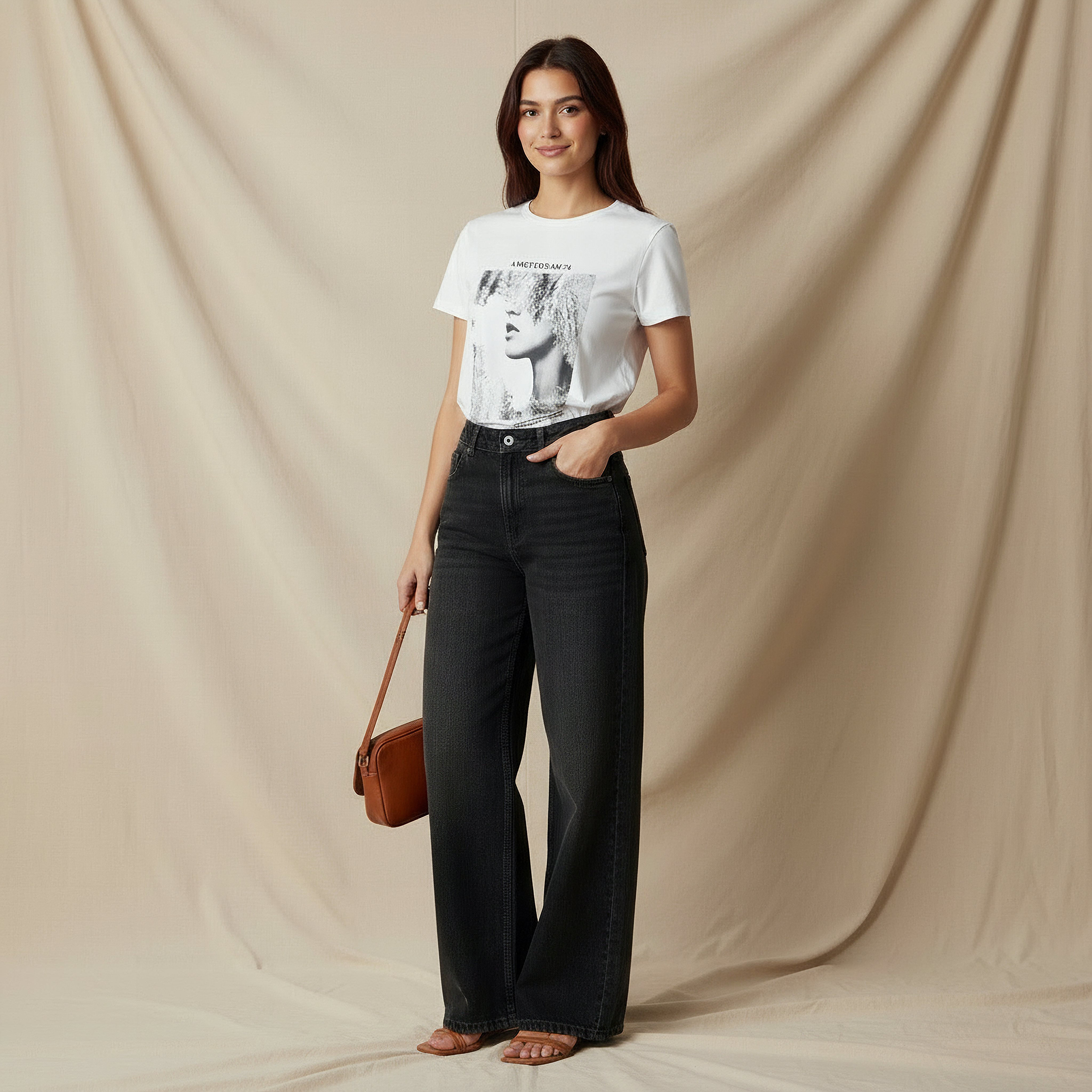 Lee Cooper Wide Leg Flexi Waist Jeans Ice