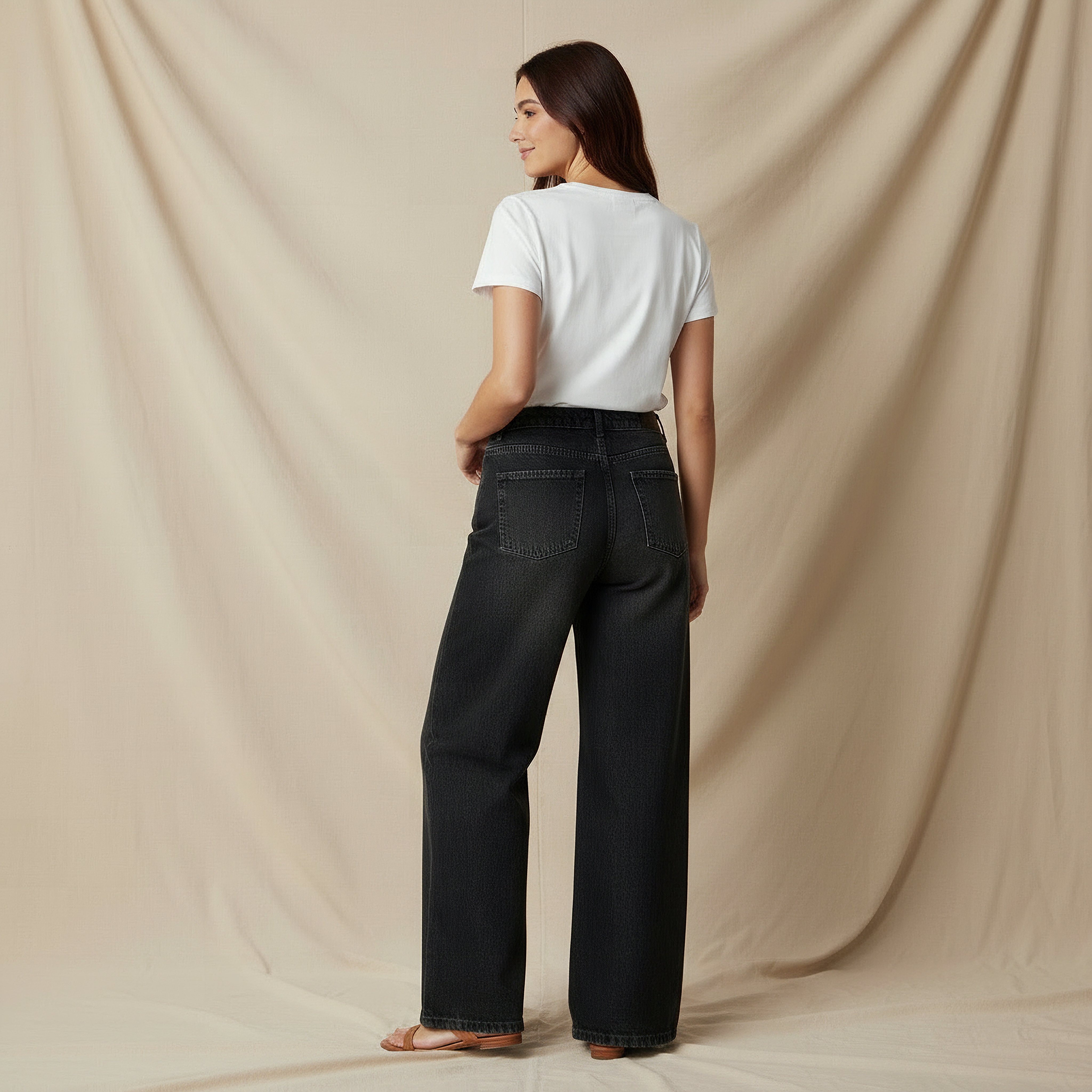 Lee Cooper Wide Leg Flexi Waist Jeans Ice