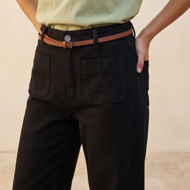 Lee Cooper Wide Leg Belted Cotton Jeans – image 4