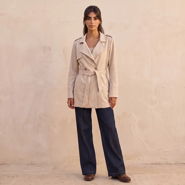 Lee Cooper Suede Trench Jacket with Belt – image 3