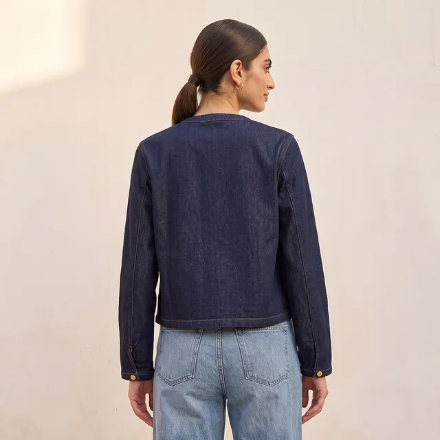 Splash Denim Jacket with Embellished Buttons – image 3