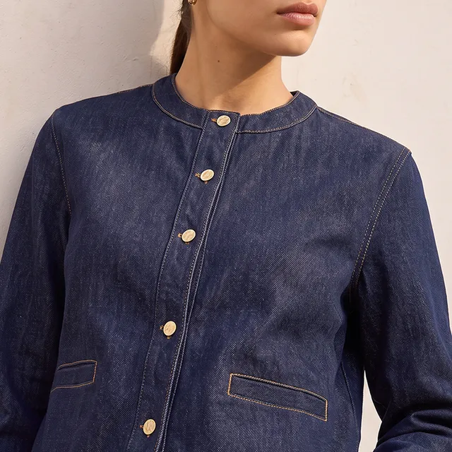 Splash Denim Jacket with Embellished Buttons – image 5