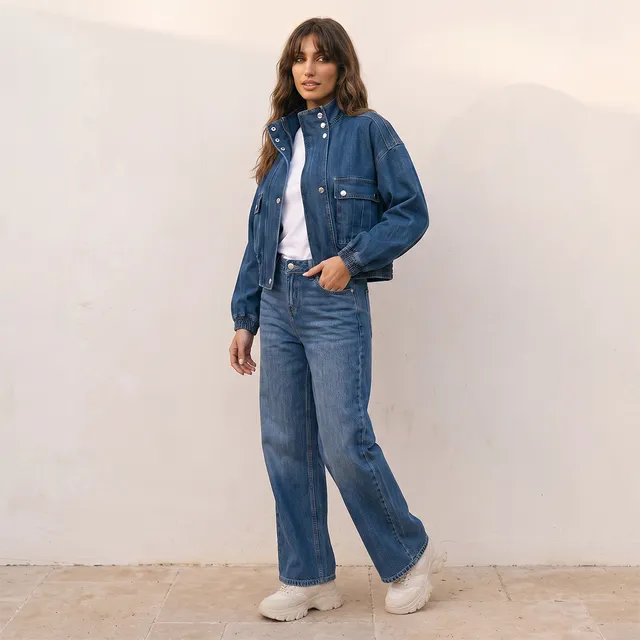 Splash Denim Regular Bomber Jacker with Flap Pockets – image 3