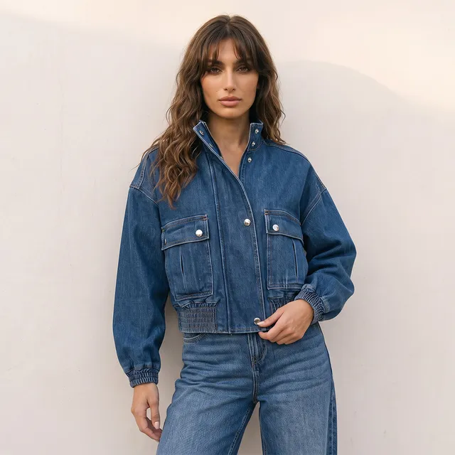 Splash Denim Regular Bomber Jacker with Flap Pockets – image 5