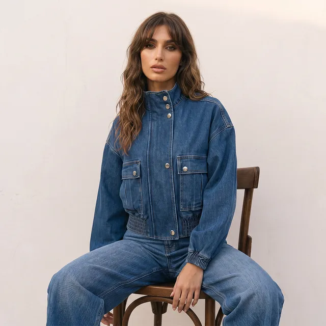 Splash Denim Regular Bomber Jacker with Flap Pockets – image 6