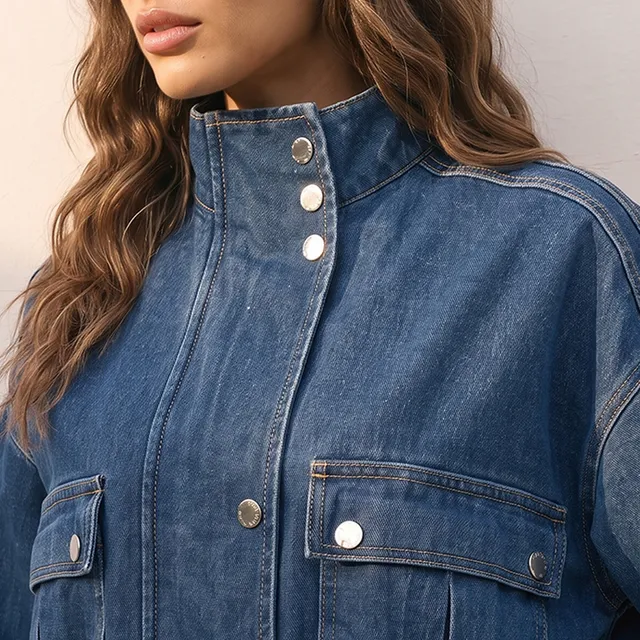 Splash Denim Regular Bomber Jacker with Flap Pockets – image 7