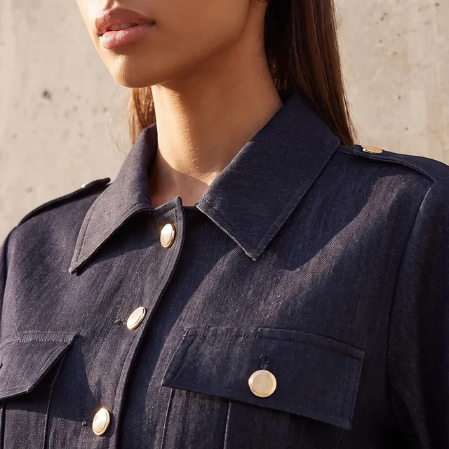 Splash Denim Longline Jacket with Belt – image 6