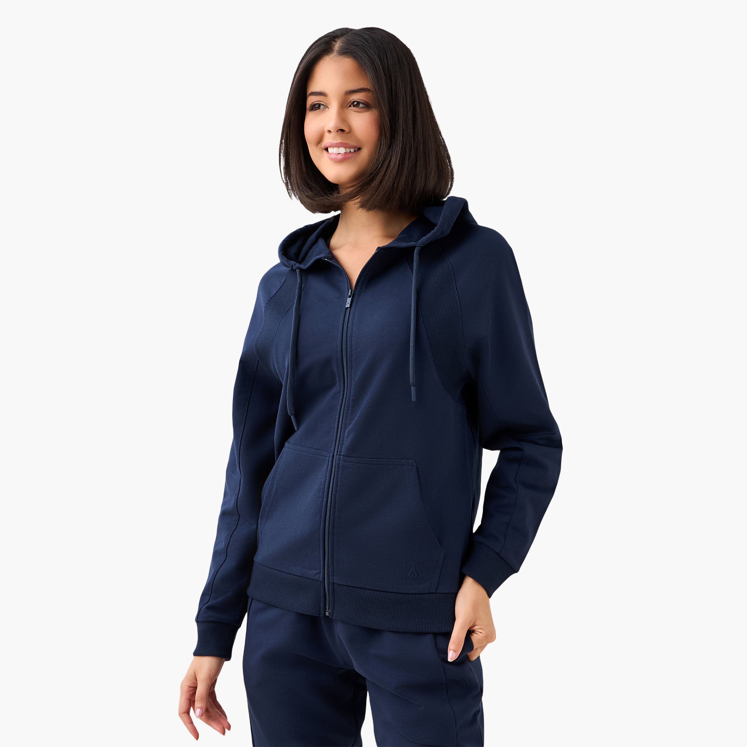 Women Kangaroo Pockets Hooded Jacket