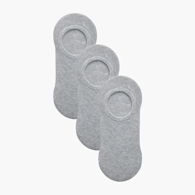 Set of 3 - Ribbed Invisible Socks with Antibacterial Protection