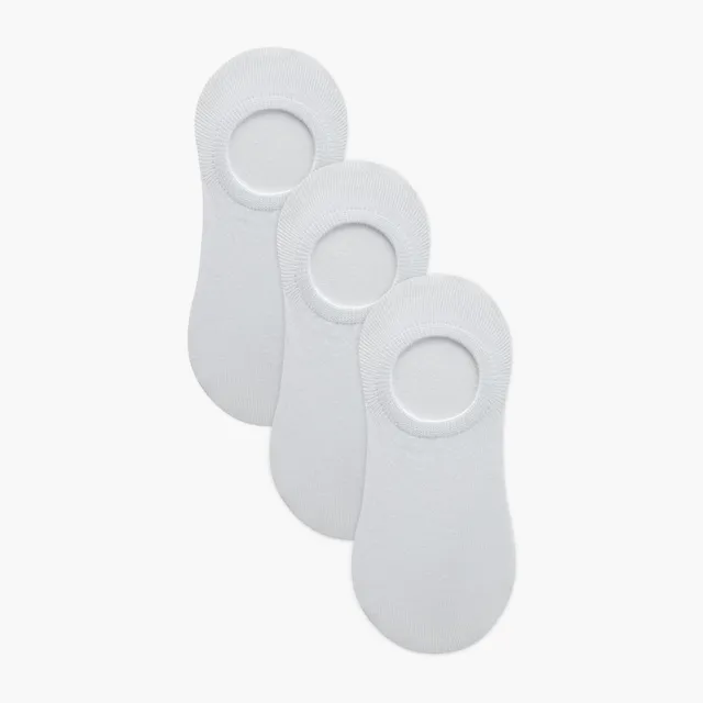 Set of 3 - Ribbed Invisible Socks with Antibacterial Protection