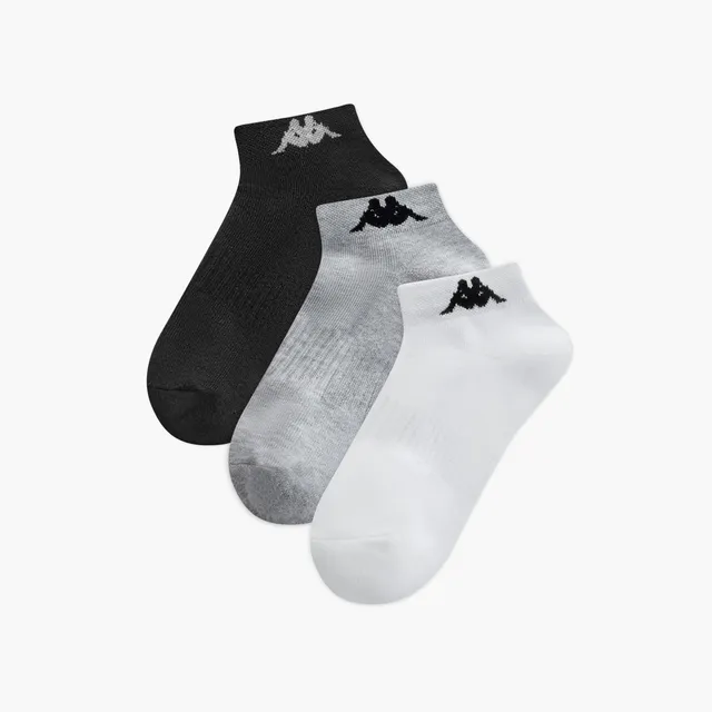 Set of 3 - Kappa Logo Print Ankle Length Socks with Antibacterial Protection