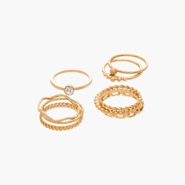 10-piece Assorted Metallic Ring Set – image 2