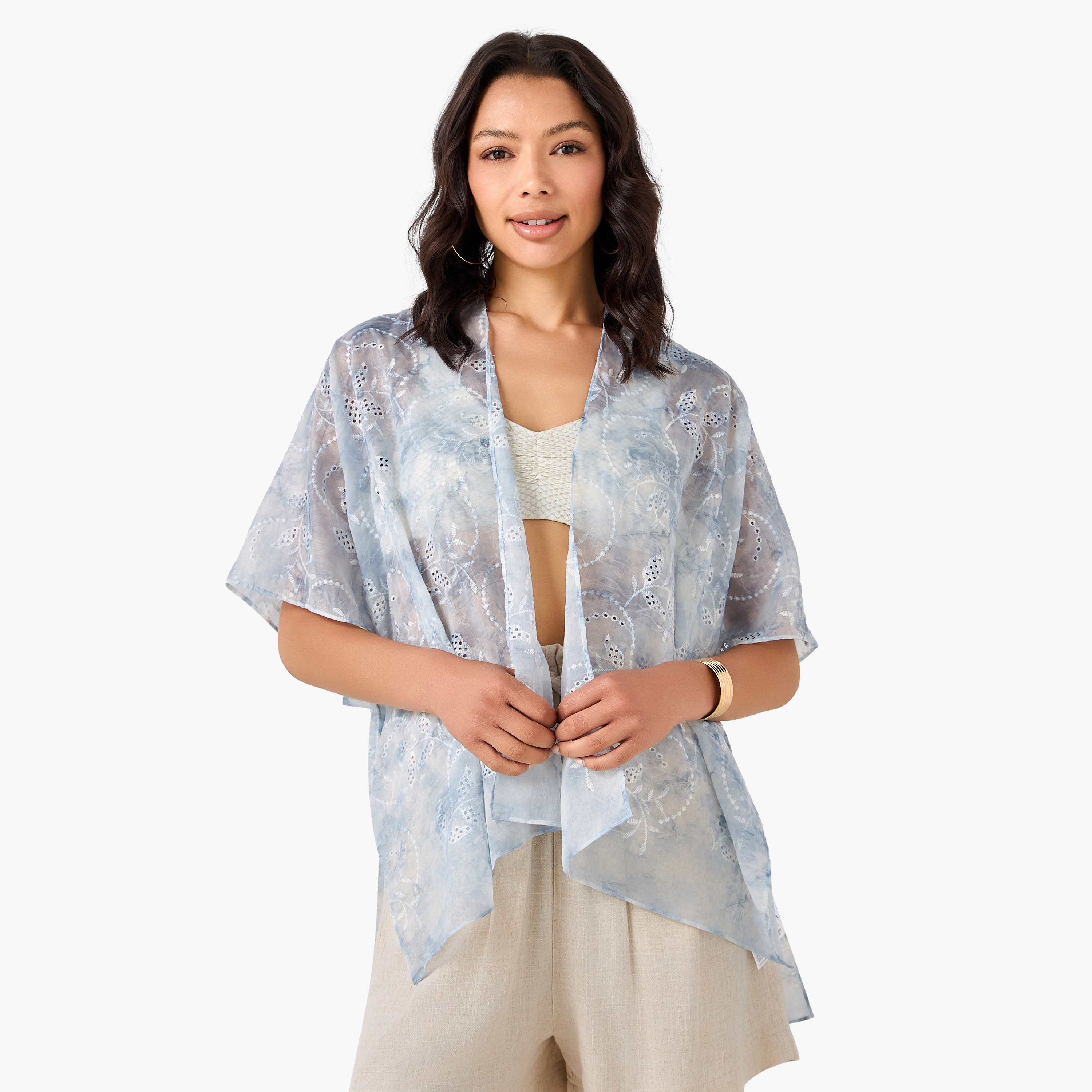 Women Floral Embroidered Cover-Up