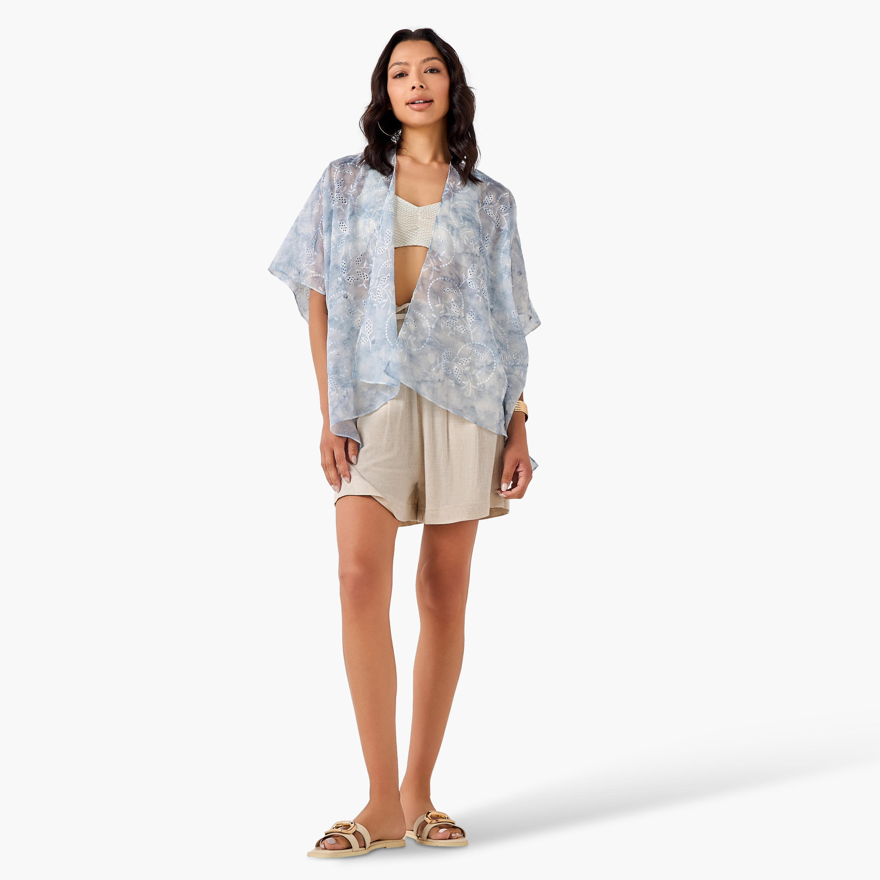 Women Floral Embroidered Cover-Up